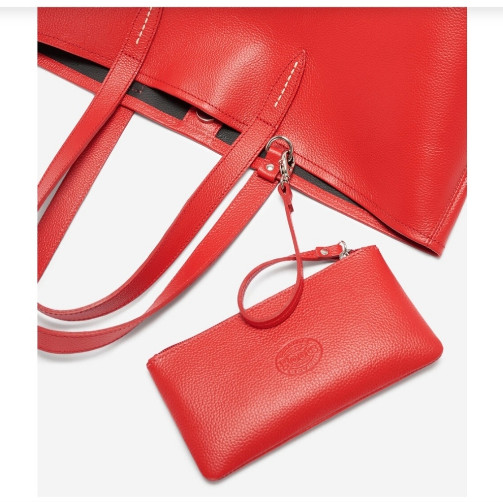 Roots Cervino Leather Tote Brown/ Pink - Picture 10 of 12